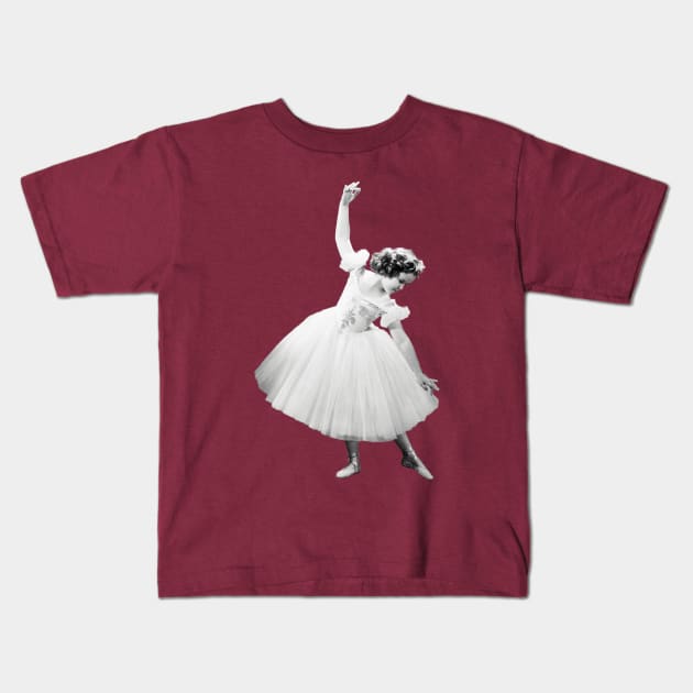 Shirley Temple Black and White Ballerina Kids T-Shirt by RetroSalt